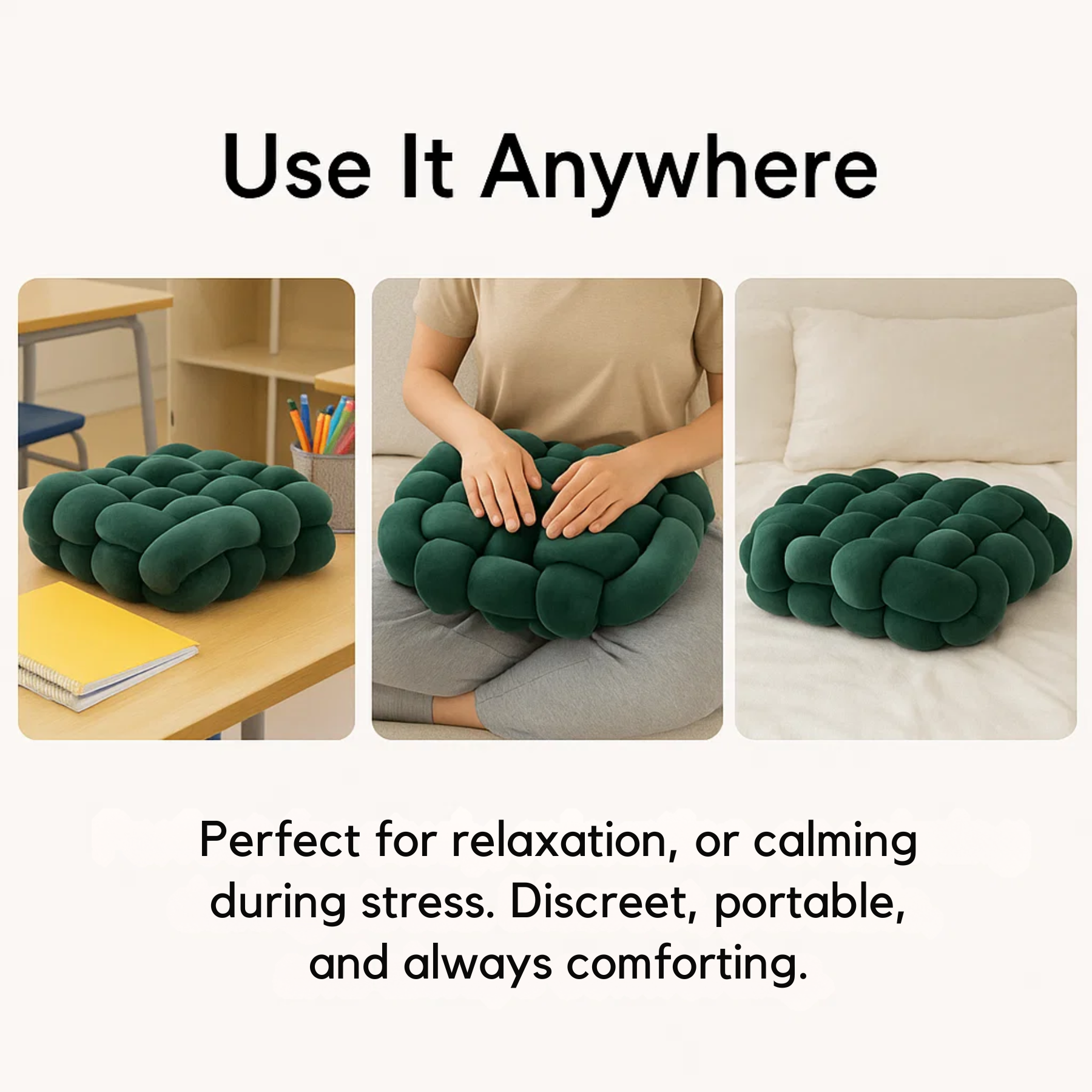 CalmiKnot Weighted Sensory Support Pillow for Deep Pressure Comfort and Relaxation