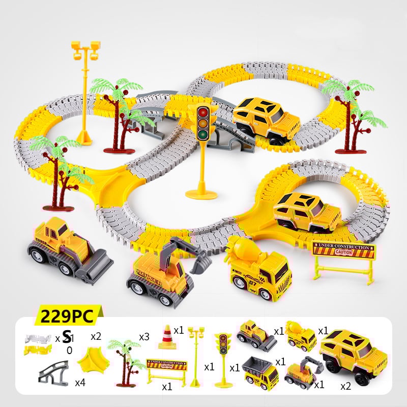TrackTwist Flexible Race Track Set for Kids, Bendable DIY Car Road Play Toy