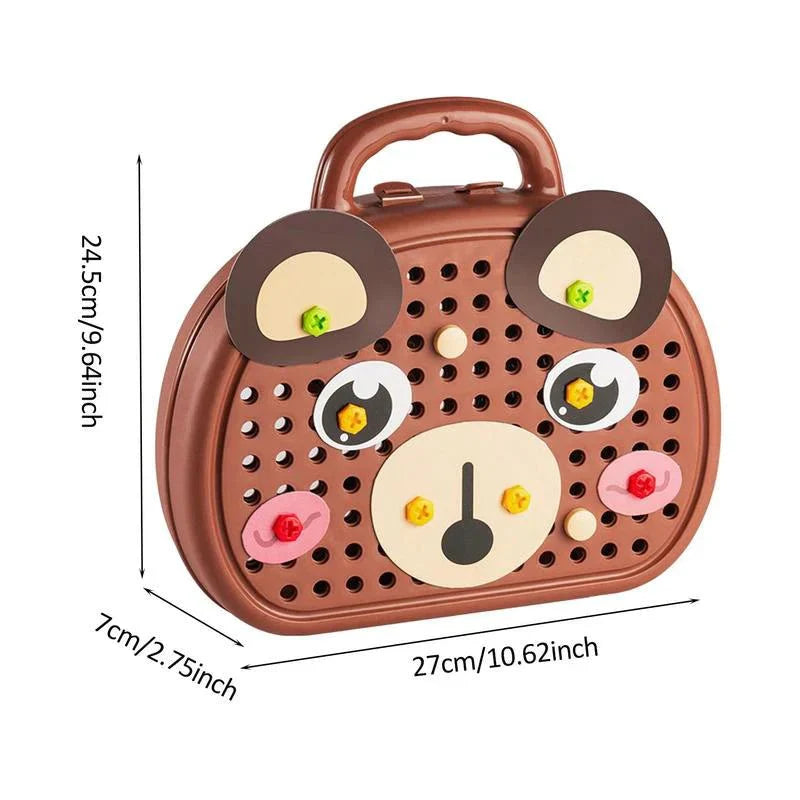 BuildMaster Kids Tool Box Set with Electric Drill and STEM Building Pieces for Creative Play