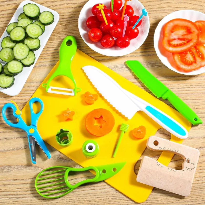 CookJoy Kids Play Kitchen Tools Cooking Set with Safe Utensils
