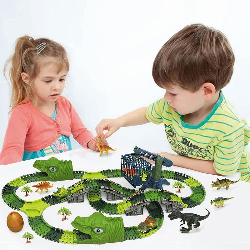 TrackTwist Flexible Race Track Set for Kids, Bendable DIY Car Road Play Toy