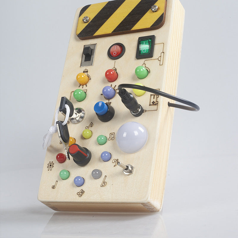 BusyBoard Pro Toddler Activity Panel Toy with Switches and Lights for Sensory Learning