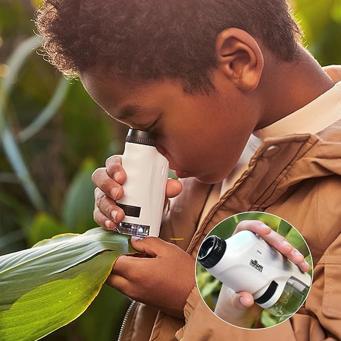 MicroQuest Mini Microscope – 60x–120x Portable Science Toy for Curious Kids Ages 2+