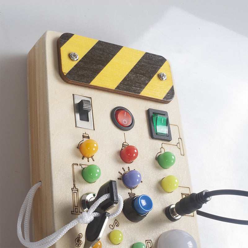 BusyBoard Pro Toddler Activity Panel Toy with Switches and Lights for Sensory Learning