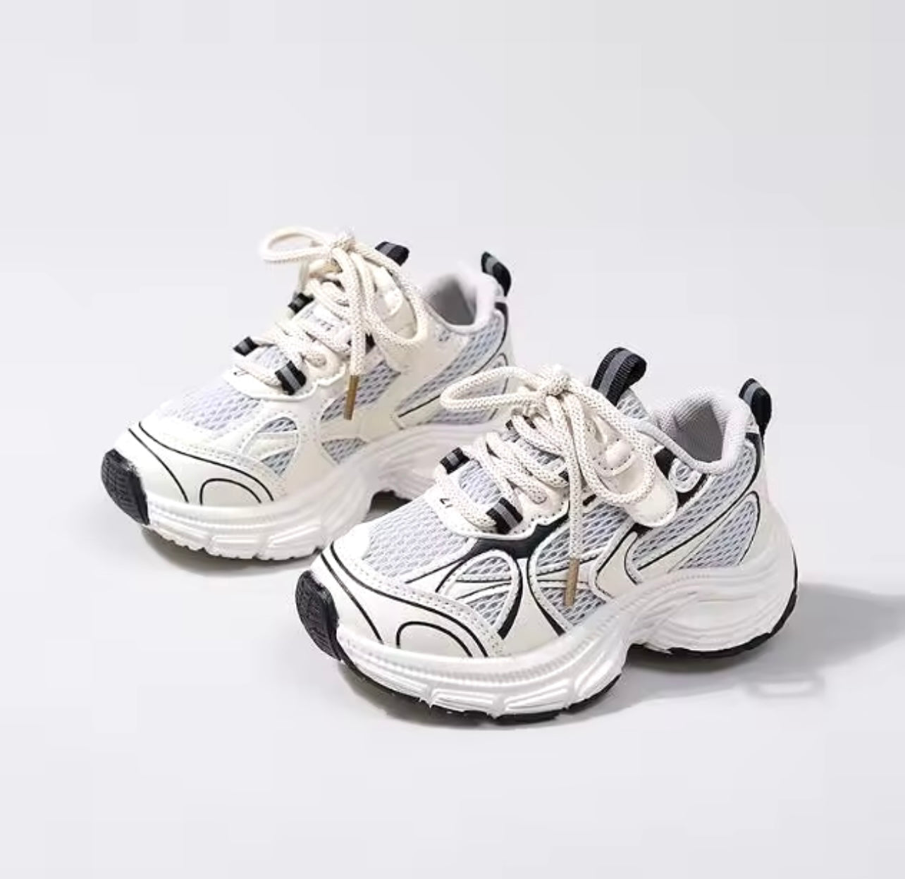 SwiftStep Slip-On Kids Sneakers – Black & White Lightweight Breathable Shoes 26–33