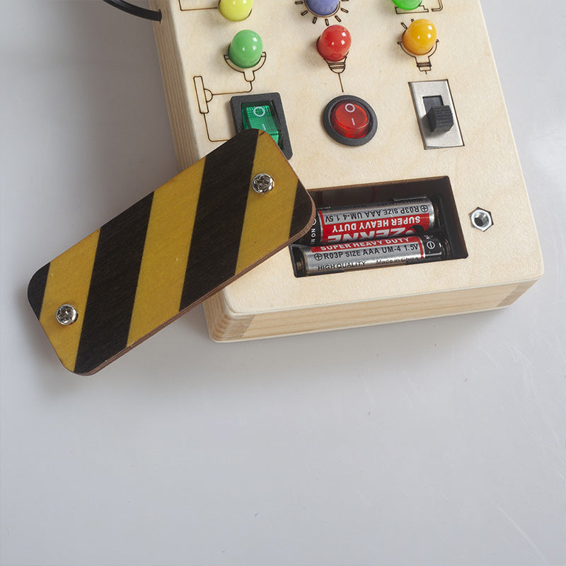 BusyBoard Pro Toddler Activity Panel Toy with Switches and Lights for Sensory Learning