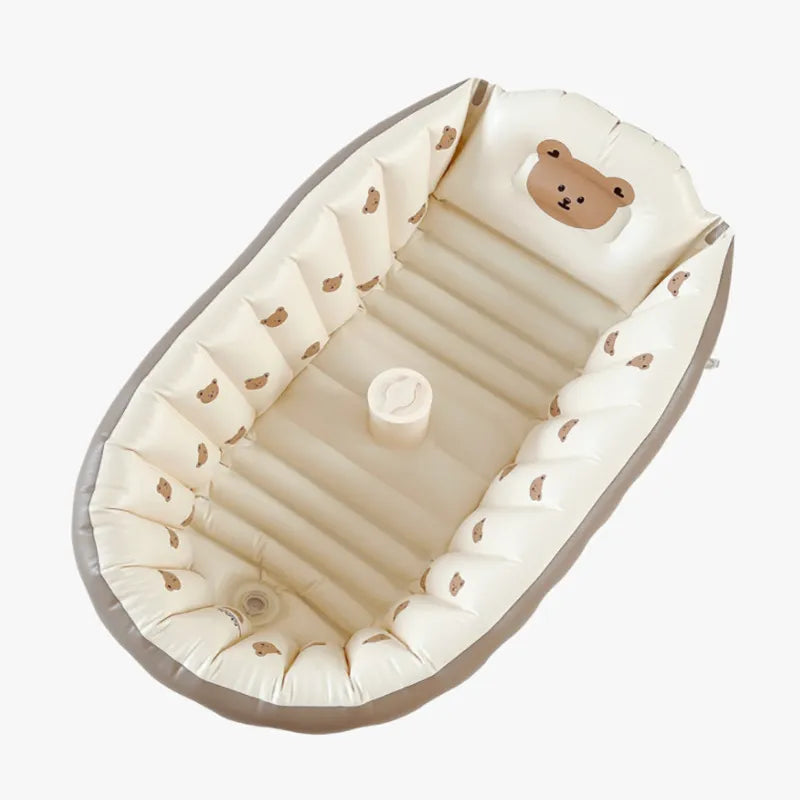 AquaNest Baby Bath Tub – Inflatable Newborn Bath Seat with Soft Support for Infants
