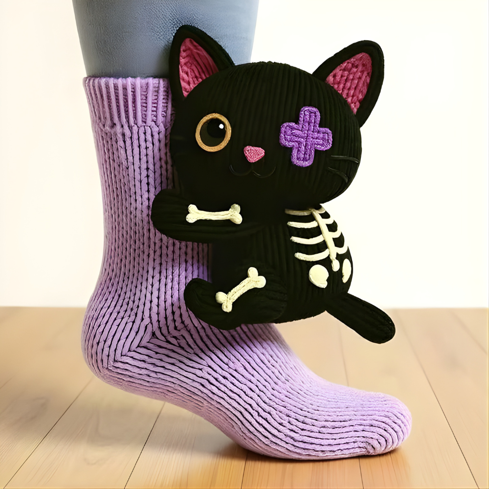 SnugZoo 3D Animal Slipper Socks, Cozy Unisex Knit Home Footwear for Kids & Adults