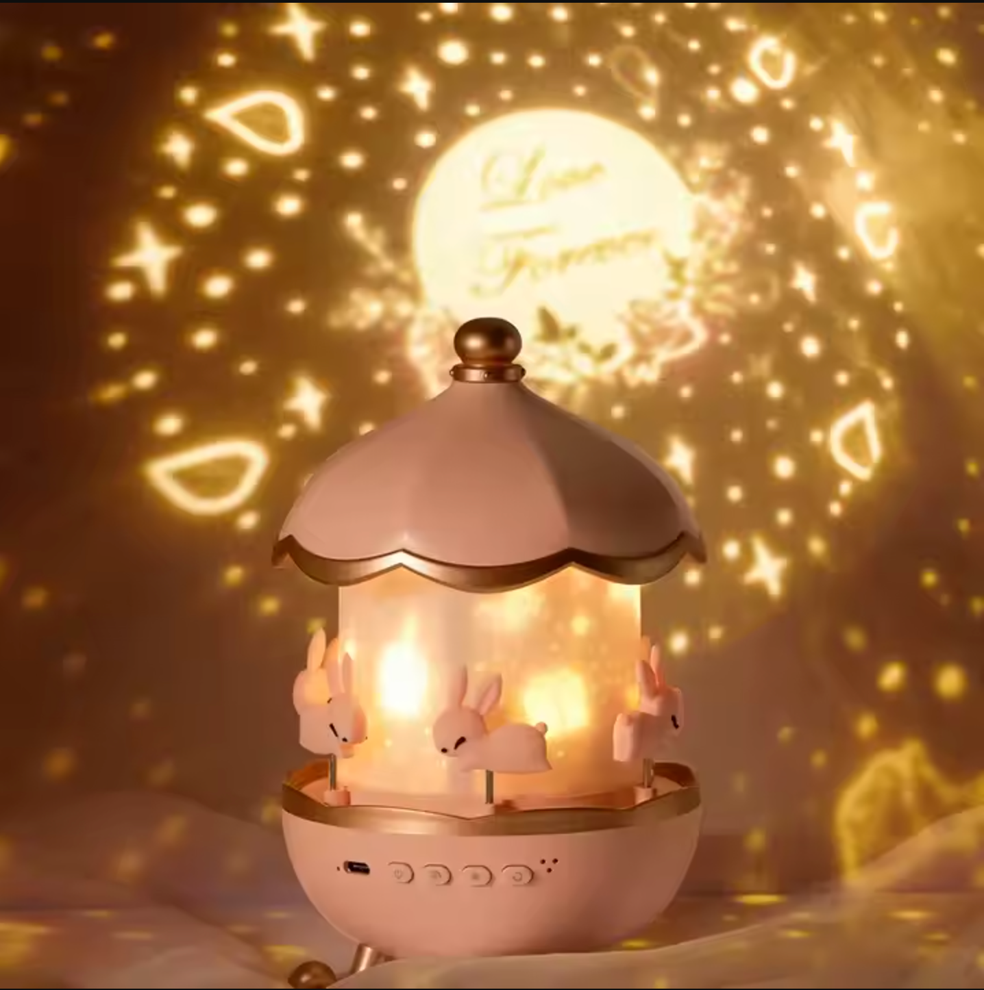 DreamSpin Rotating Dream Theme Projector Night Light for Kids Bedroom