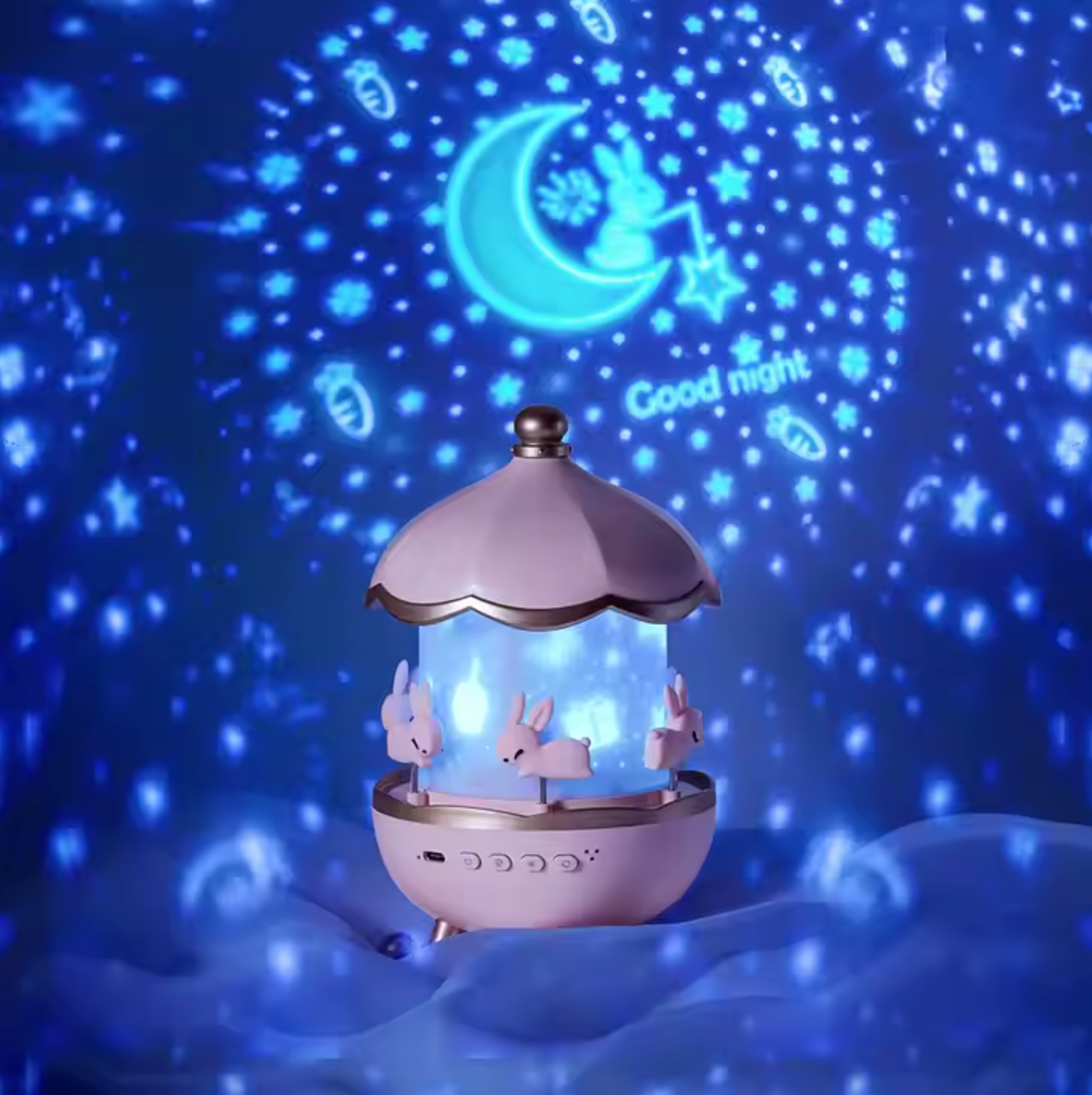 DreamSpin Rotating Dream Theme Projector Night Light for Kids Bedroom