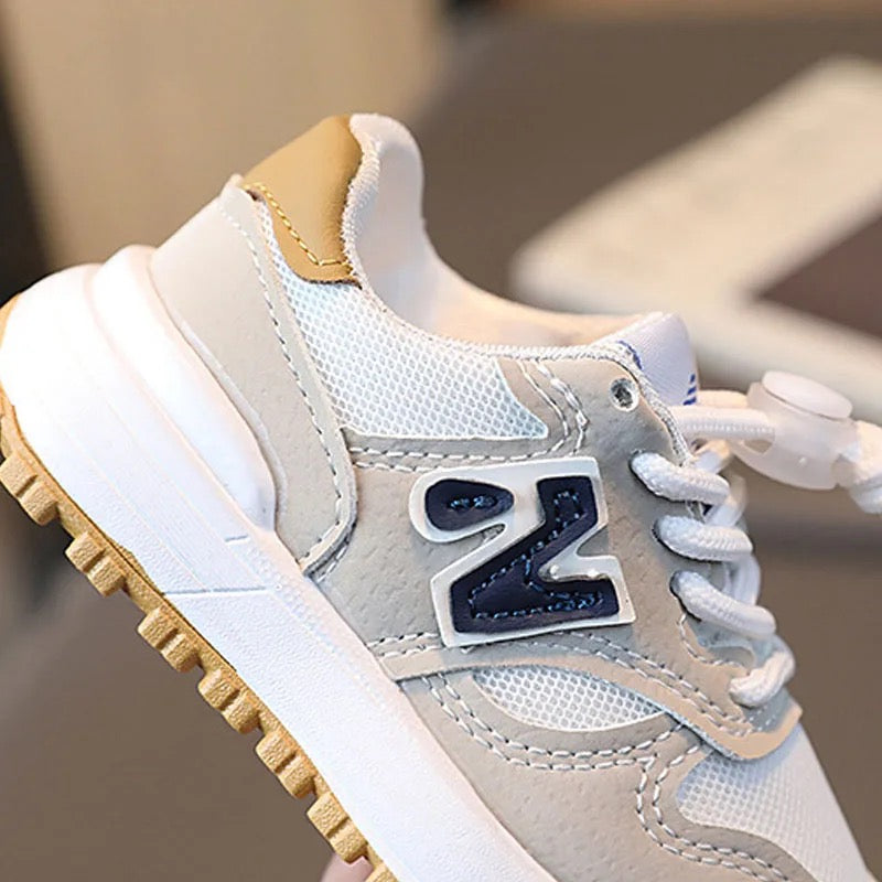 StepEase Kids Lace-Up Sneakers, Lightweight Breathable Shoes for Boys & Girls Sizes 21–28