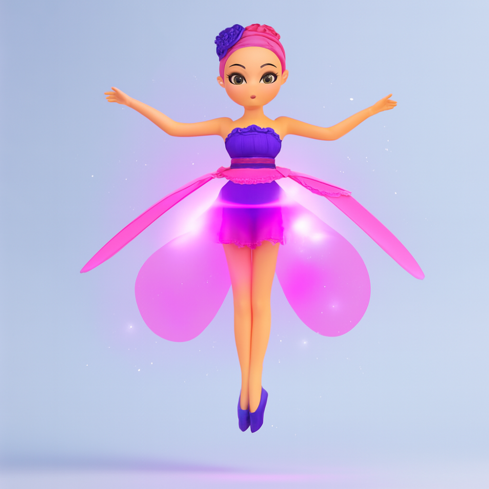 FairyGlide Flying Princess Toy, Rechargeable LED Hand-Sensor Hover Fairy for Kids