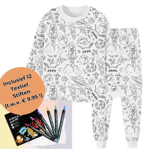 DreamDoodle Colorable Pajamas for Kids – Washable Creative Sleepwear Set