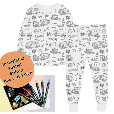DreamDoodle Colorable Pajamas for Kids – Washable Creative Sleepwear Set