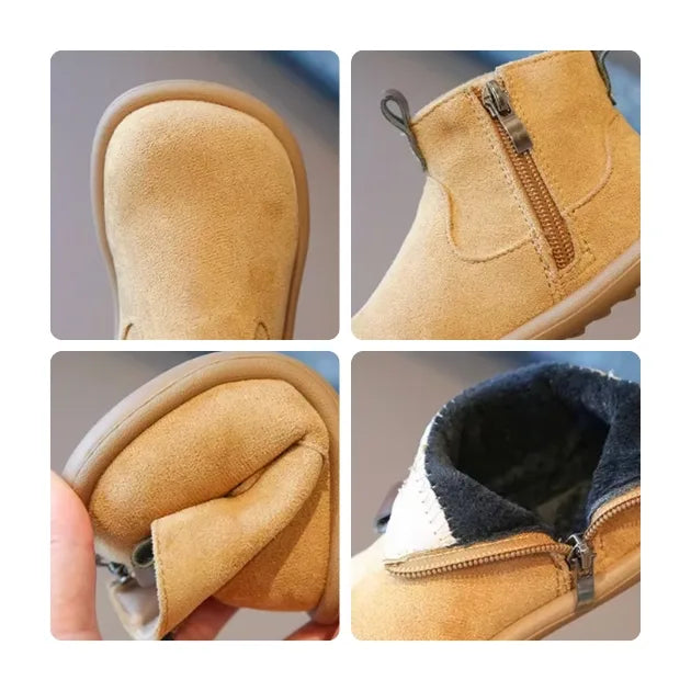 CozyStep Kids Winter Suede Boots Casual Ankle Shoes for Toddlers and Kids