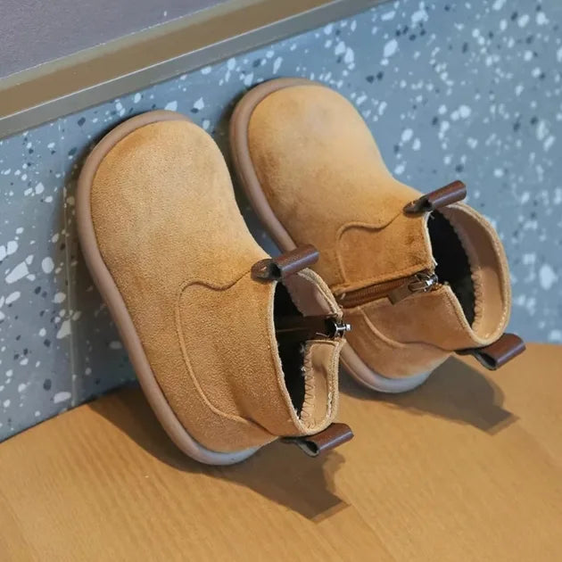 CozyStep Kids Winter Suede Boots Casual Ankle Shoes for Toddlers and Kids
