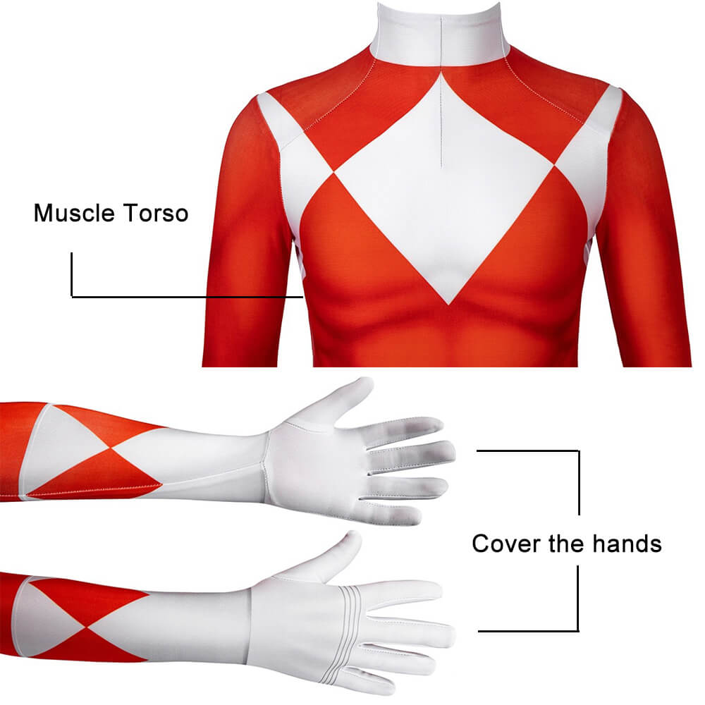 PowerRangerX Kids Ranger Muscle Costume Set, Jumpsuit with Mask for Dress-Up Play