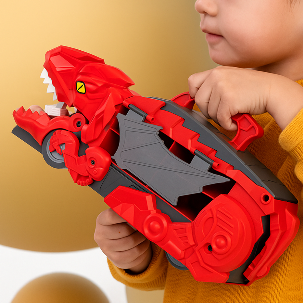 DinoHauler Kids Dinosaur Truck Car Carrier Playset with Storage & Transforming Design