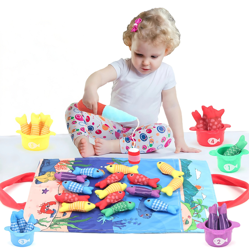 FishSnap Magnetic Fishing Play Mat Educational Matching Game