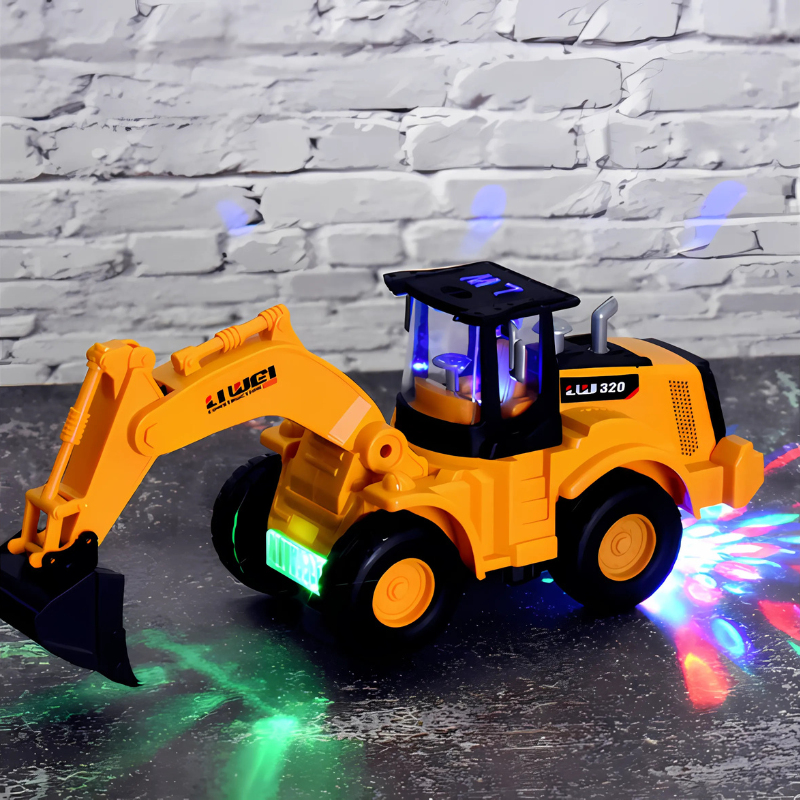 DiggyGroove Light Up Musical Excavator Construction Vehicle Toy