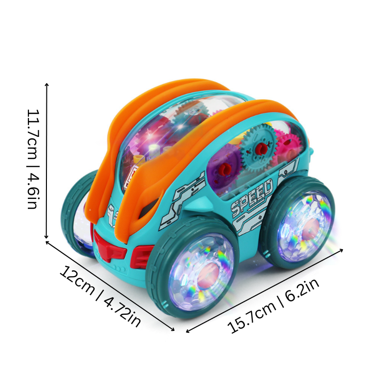 GearGlow Gear-Powered LED Light Car Toy for Kids Action Play
