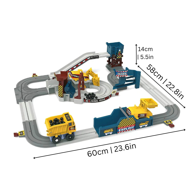 RailNest Construction Train Track Interactive Vehicle Playset