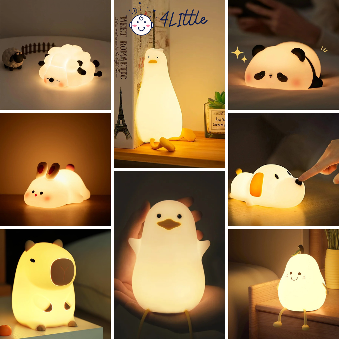 GlowBuddy Duck Silicone Night Light for Kids Soft Touch Bedside Lamp and Sleep Aid