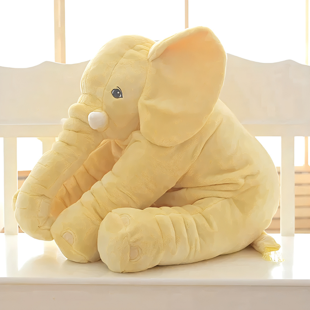 SnuggleEle Plush Elephant Baby Pillow, Soft Comfort Nursery Gift