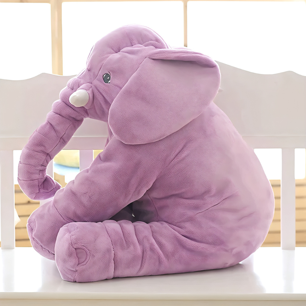 SnuggleEle Plush Elephant Baby Pillow, Soft Comfort Nursery Gift