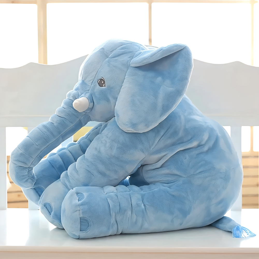 SnuggleEle Plush Elephant Baby Pillow, Soft Comfort Nursery Gift