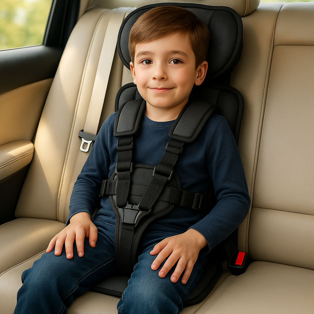 SafeRideGo Kids Travel Harness Booster Seat – Portable Car Safety Harness for Toddlers