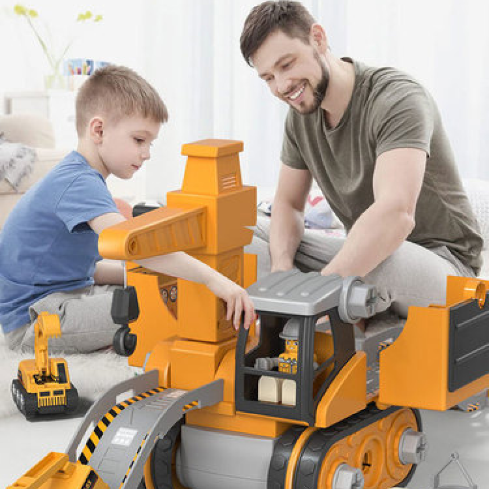 BuildHaul Truck-Based Excavator Crane Construction Toy for Kids
