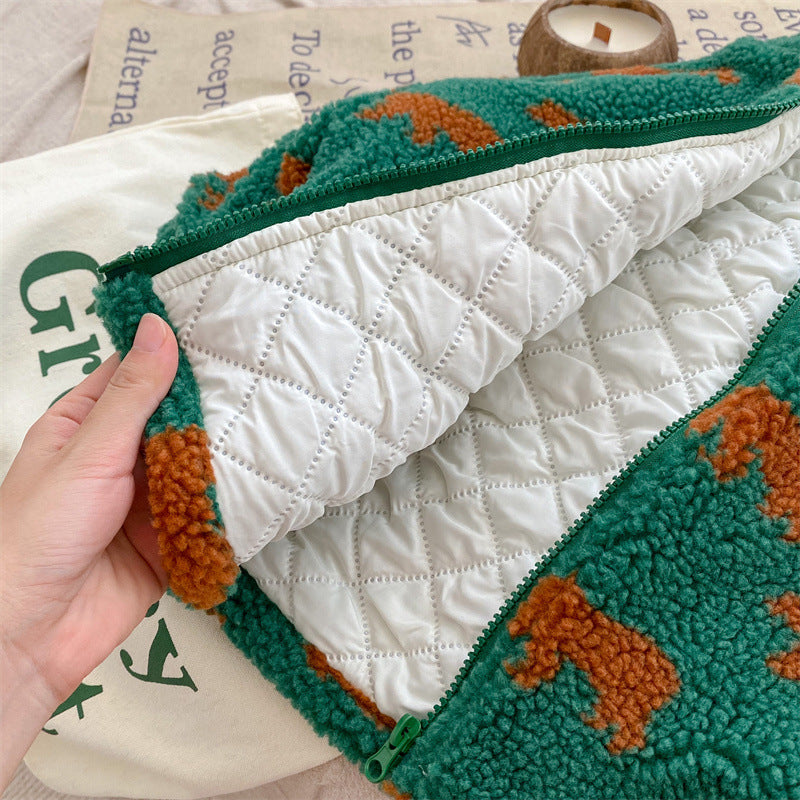 BearWarm Fleece Vest with Bear Motif, Unisex Kids Black/Green 1–6 Years