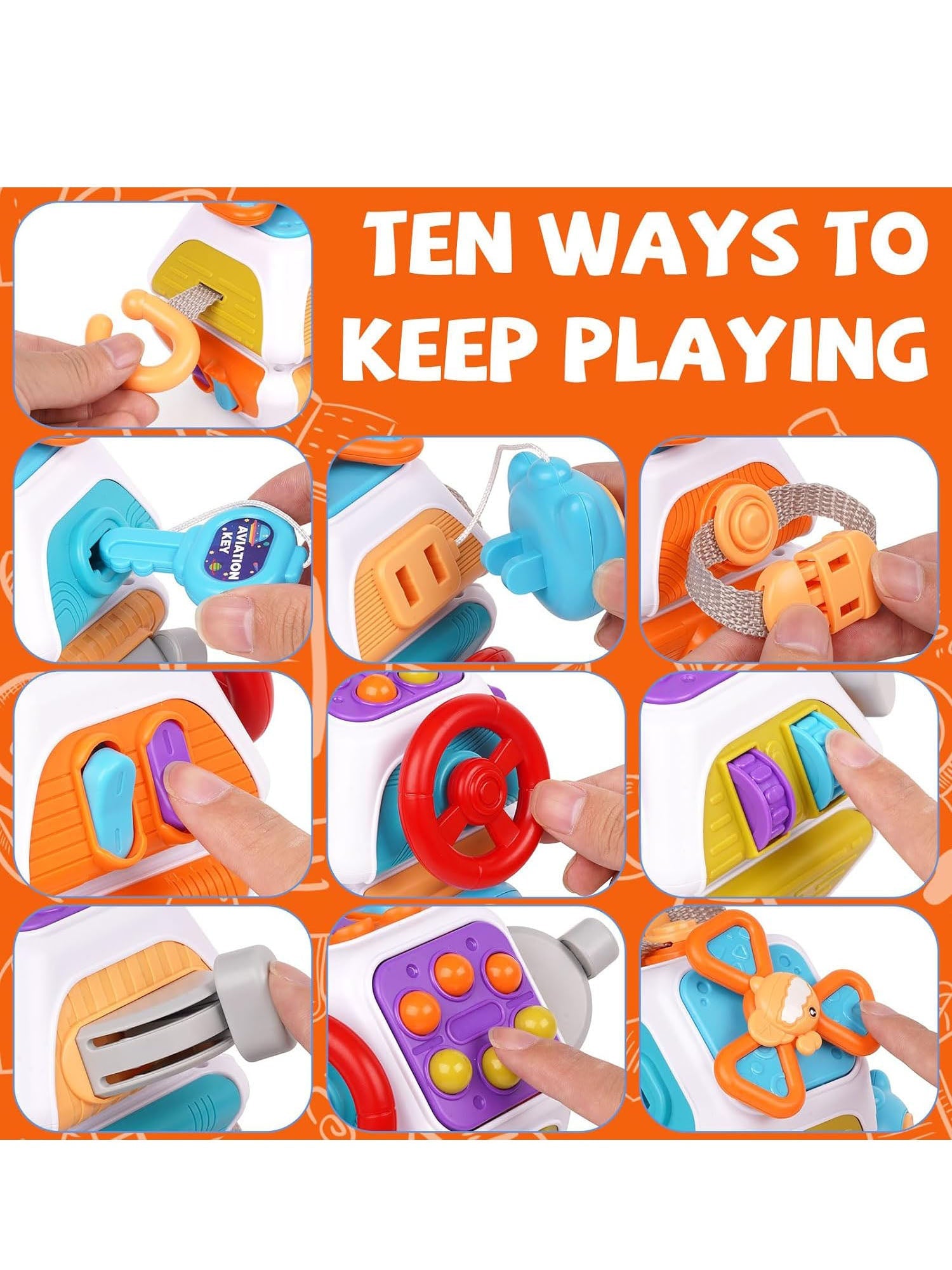 MindGrow Montessori Activity Cube, BPA-Free Motor Skills Toy for Toddlers 1–4