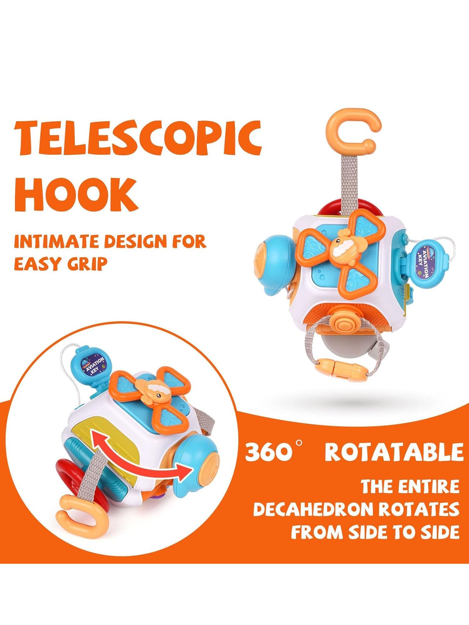 MindGrow Montessori Activity Cube, BPA-Free Motor Skills Toy for Toddlers 1–4