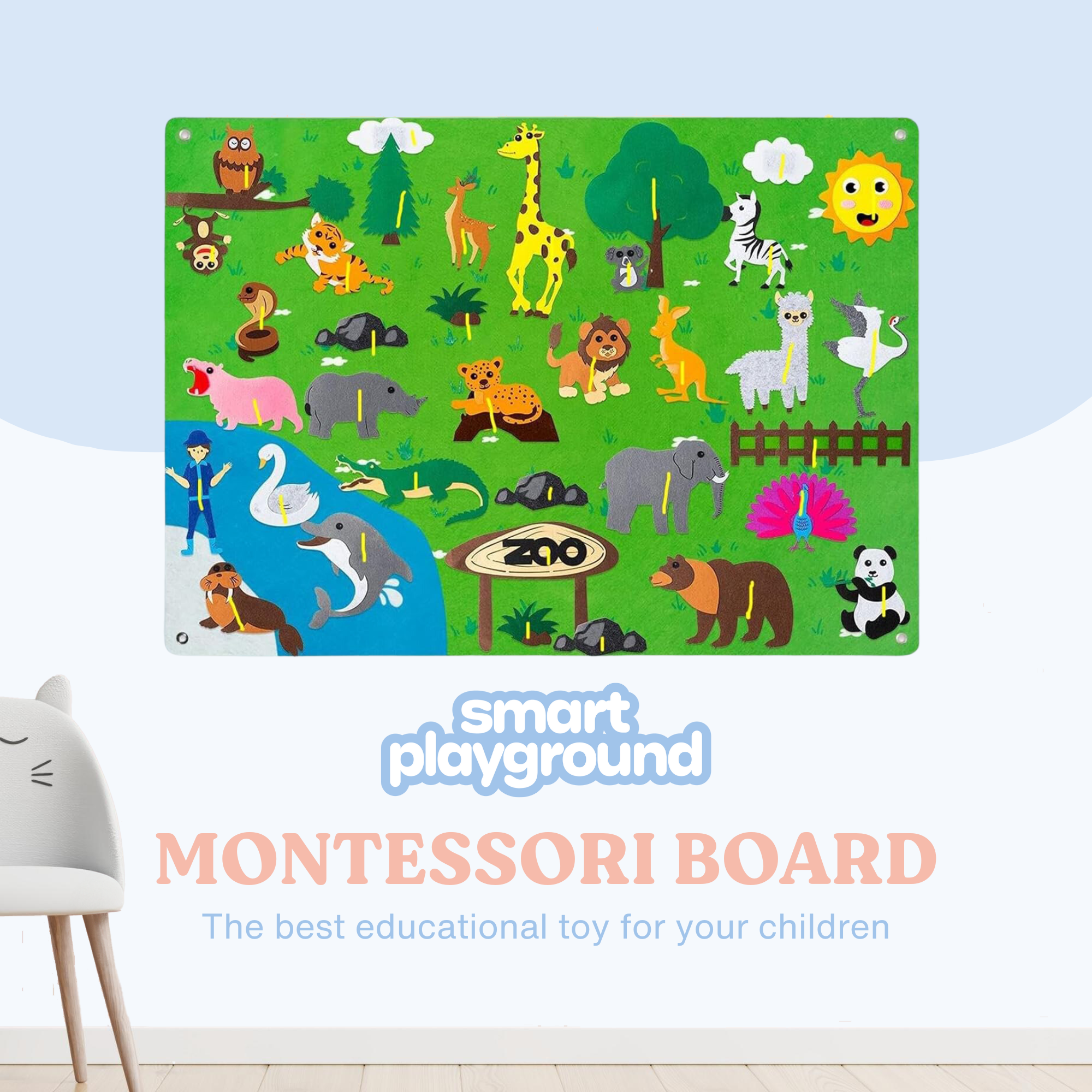 FarmFun Interactive Montessori Board for Kids Learning and Play