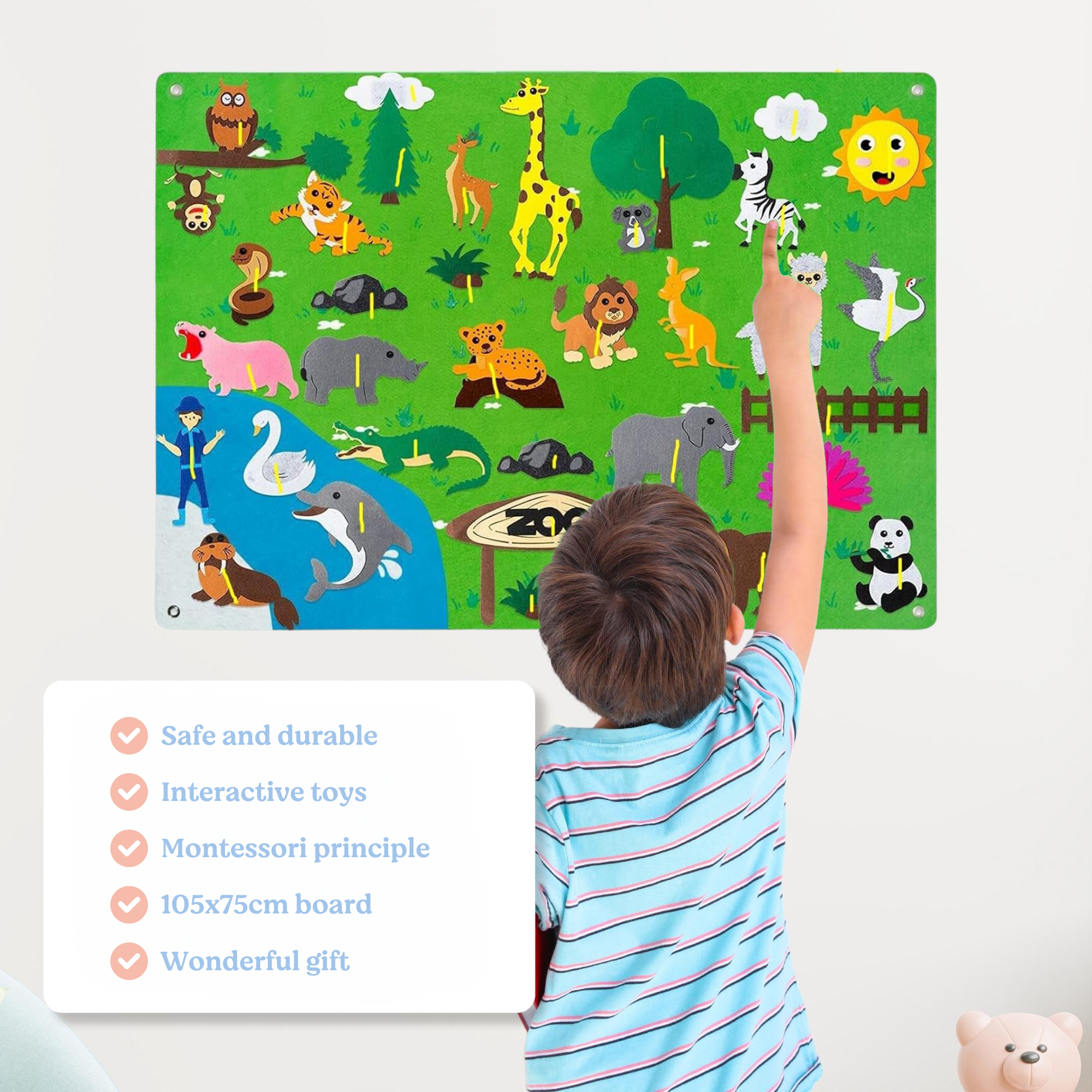 FarmFun Interactive Montessori Board for Kids Learning and Play