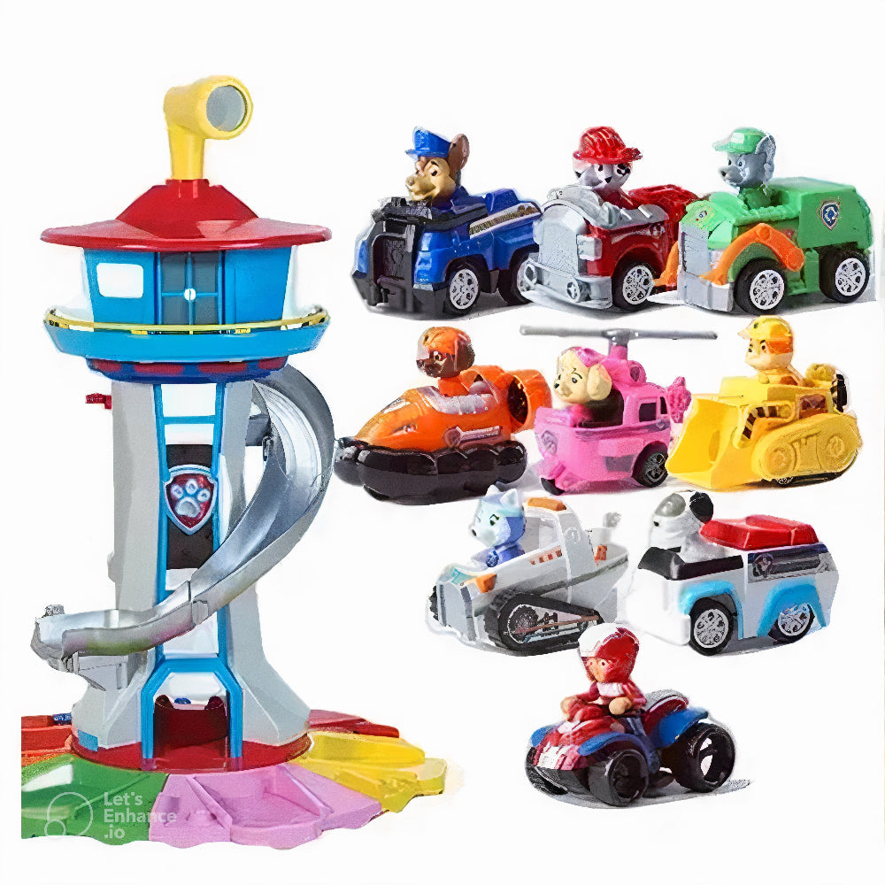 TurboTower Toy Car Slide Playset, Multi-Level Vehicle Garage Track for Kids