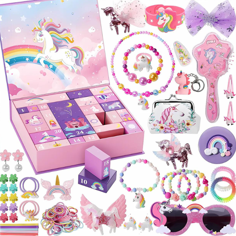 HolidayHaul Advent Kids Vehicle Playset Mini Construction Truck Toy Set