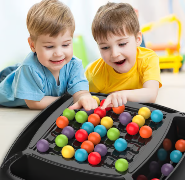 BrainBounce Rainbow Bead Elimination Game, Strategic Logic Board Game for Kids & Family