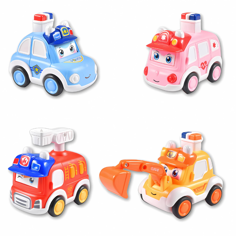 HeroRide Kids Rescue Patrol Vehicle Set – 4 Push-Go Emergency Cars for Imaginative Play