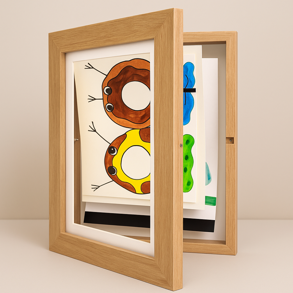 ArtVault Kids Artwork Storage Frame, Front-Opening Display for Drawings & Photos