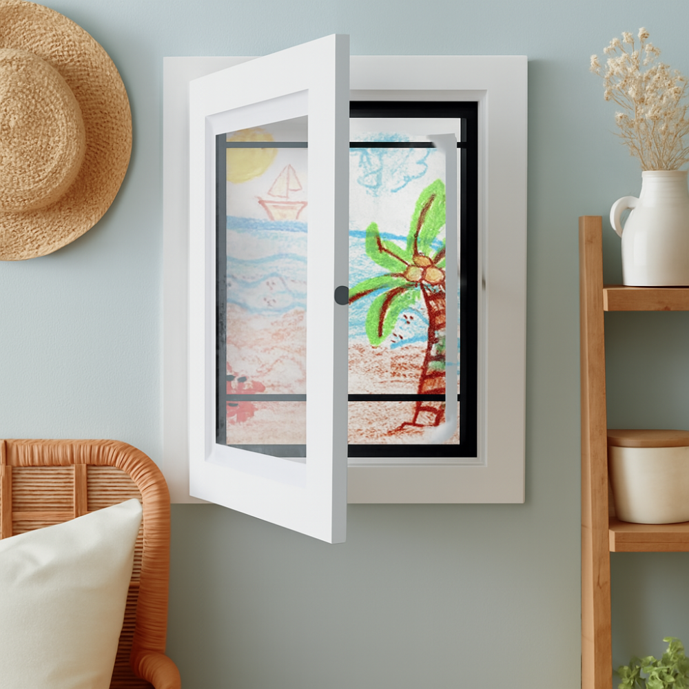 ArtVault Kids Artwork Storage Frame, Front-Opening Display for Drawings & Photos