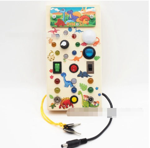 BrightBusy Interactive LED Play Board, Montessori Wooden Educational Toy for Toddlers