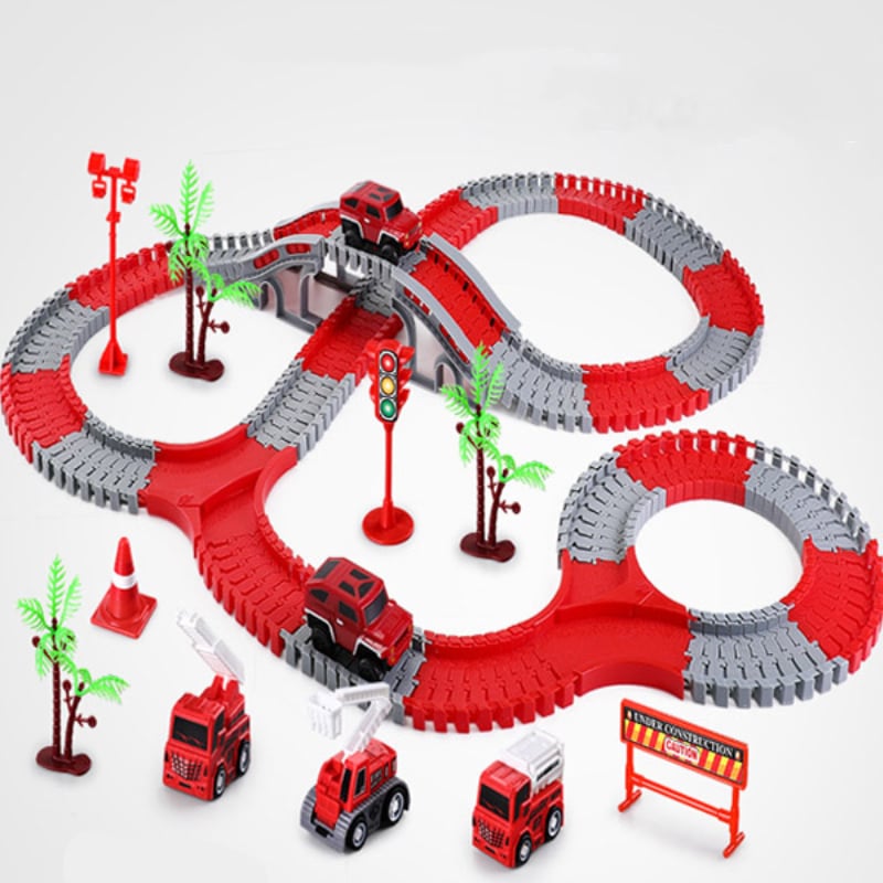 TrackTwist Flexible Race Track Set for Kids, Bendable DIY Car Road Play Toy