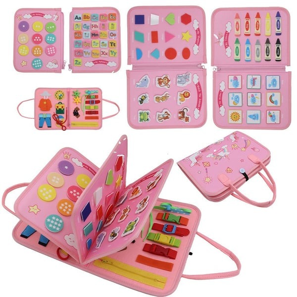 DressSmart Montessori Busy Book for Toddlers Learning to Dress and Build Motor Skills