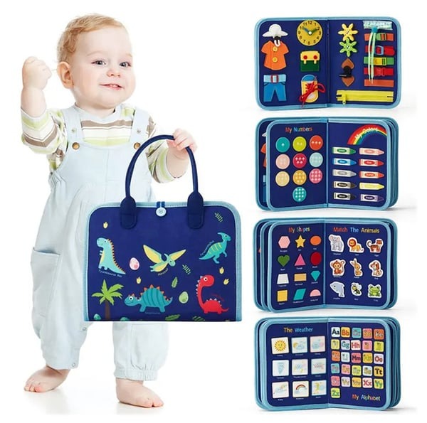 DressSmart Montessori Busy Book for Toddlers Learning to Dress and Build Motor Skills