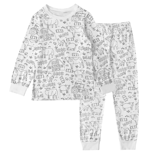 DreamDoodle Colorable Pajamas for Kids – Washable Creative Sleepwear Set
