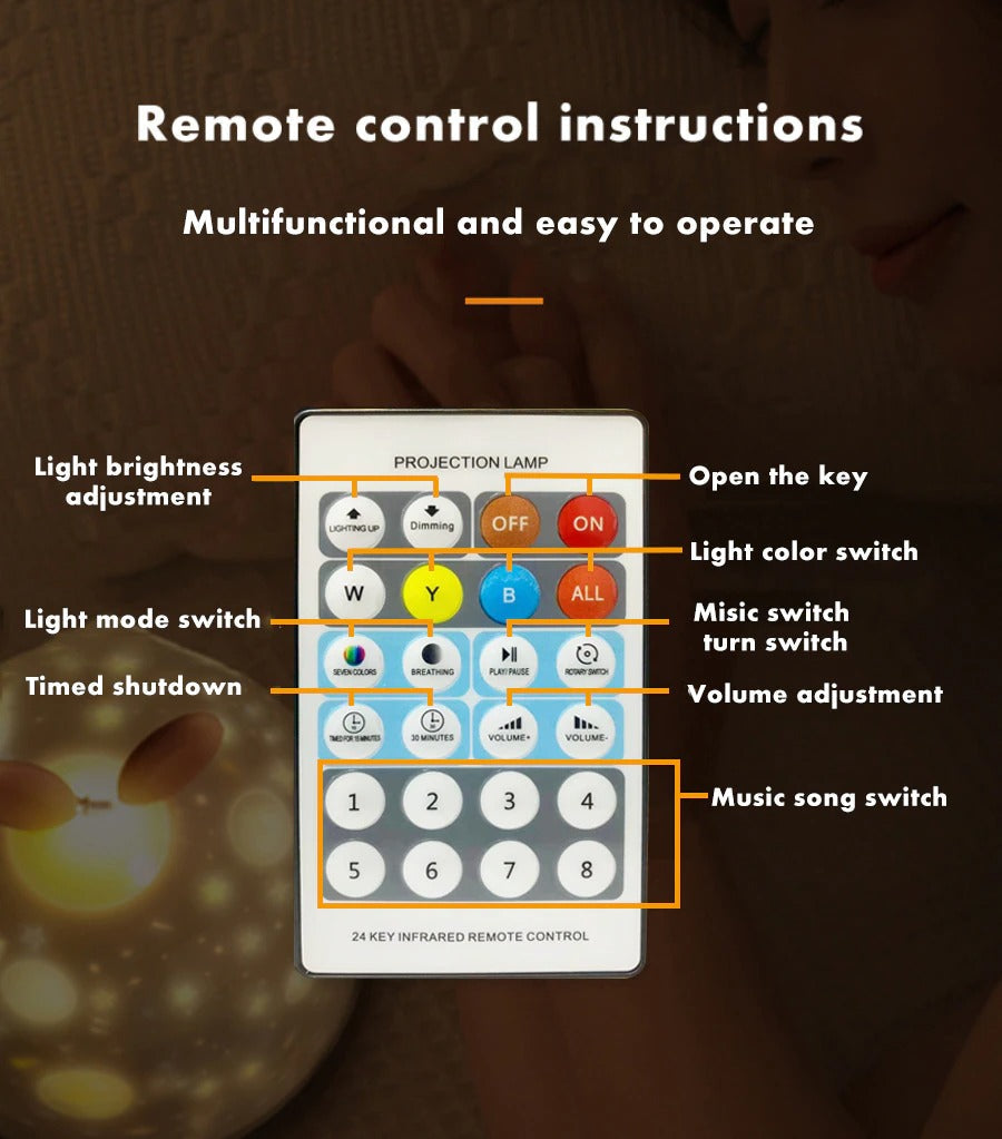 DreamOrbit Kids Galaxy Projection Night Light for Calming Sleep and Bedtime Comfort