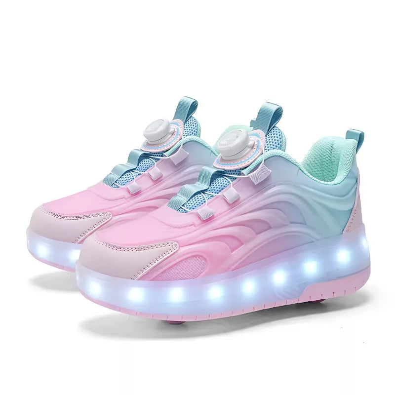 GlowRide LED Light Two-Wheel Roller Skate Shoes for Kids with LED Wheels